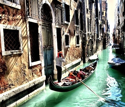 Narrow Canal, Venice, Italy 