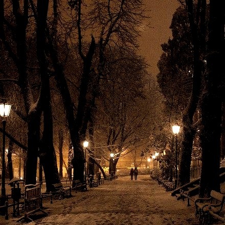 Snowy Night, Krakow, Poland
