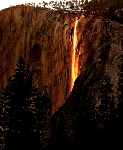 Sunset, Horsetail Falls, Yosemite, California